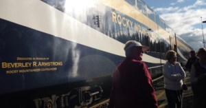 Dome car on the Rocky Mountaineer - outside