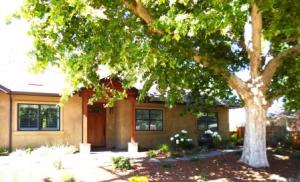 Desert shrubs, bubbling fountain, recycled water?